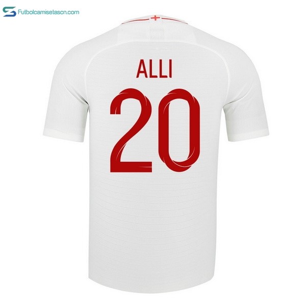 Camiseta Inglaterra 1ª Alli 2018 Blanco